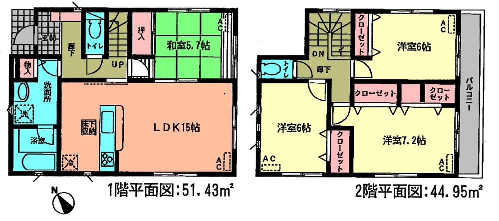 Floor plan. (3 Building), Price 26,900,000 yen, 4LDK, Land area 140.11 sq m , Building area 96.38 sq m
