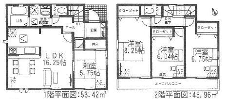 Floor plan. (Building 2), Price 25,800,000 yen, 4LDK, Land area 167.25 sq m , Building area 99.38 sq m