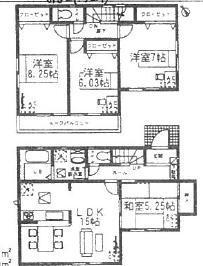 Floor plan. (4 Building), Price 24,900,000 yen, 4LDK, Land area 153.39 sq m , Building area 97.72 sq m