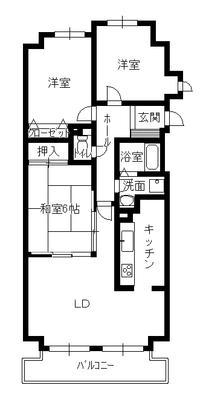 Floor plan. 3LDK, Price 13,900,000 yen, Occupied area 69.38 sq m , Balcony area 13.61 sq m