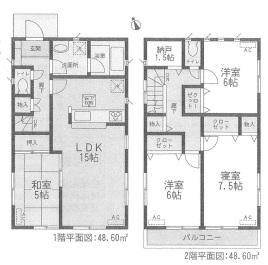 Floor plan. 21.9 million yen, 4LDK + S (storeroom), Land area 138.12 sq m , Building area 97.2 sq m