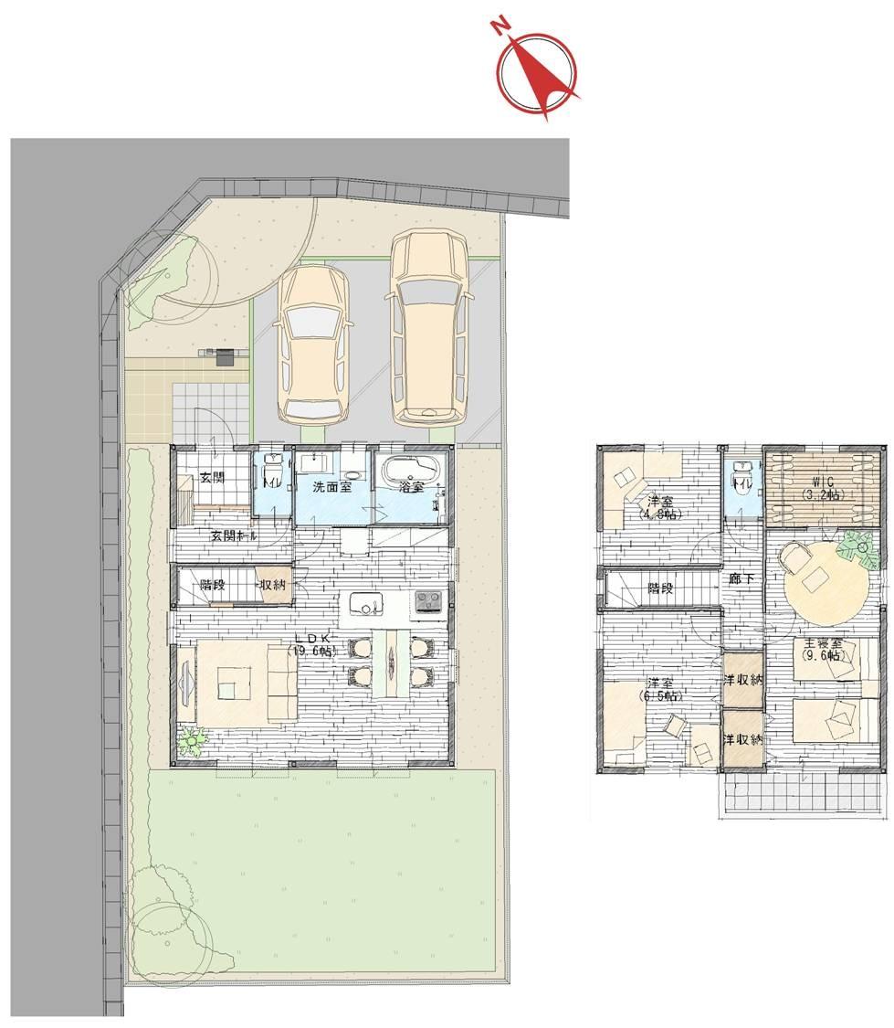 Other building plan example. Building plan example (E53 No. land),  Building area 99 sq m