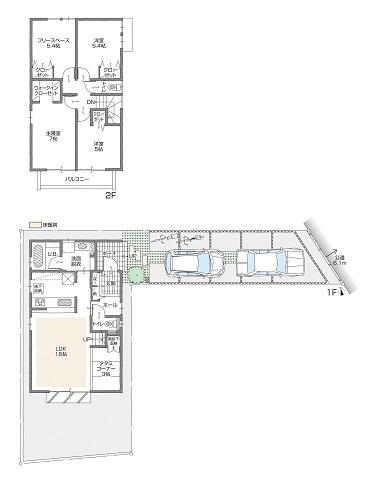 Floor plan. (B Building), Price 31,800,000 yen, 4LDK+S, Land area 129.58 sq m , Building area 96.61 sq m