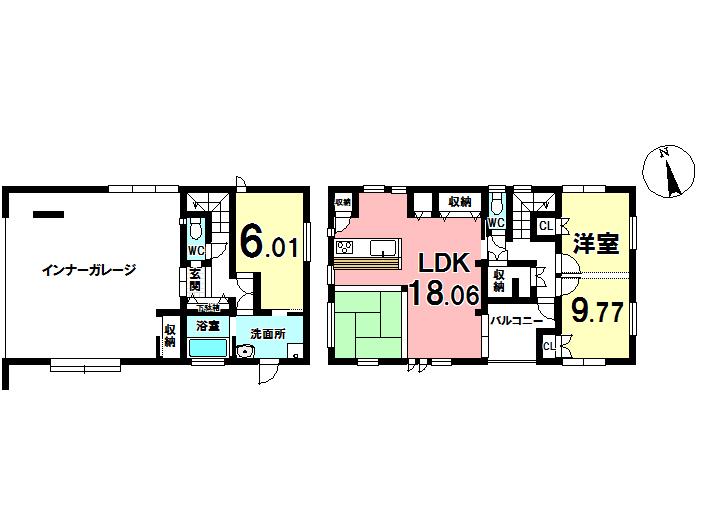 Floor plan. 32,800,000 yen, 2LDK, Land area 107.5 sq m , Building area 123.89 sq m
