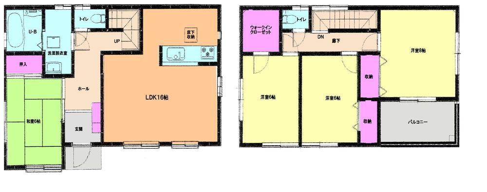 Floor plan. (3 Building), Price 32,800,000 yen, 4LDK, Land area 161.86 sq m , Building area 105.15 sq m