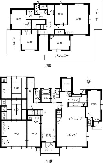 Floor plan. 61,800,000 yen, 9LDK + 2S (storeroom), Land area 415.01 sq m , Building area 277.99 sq m