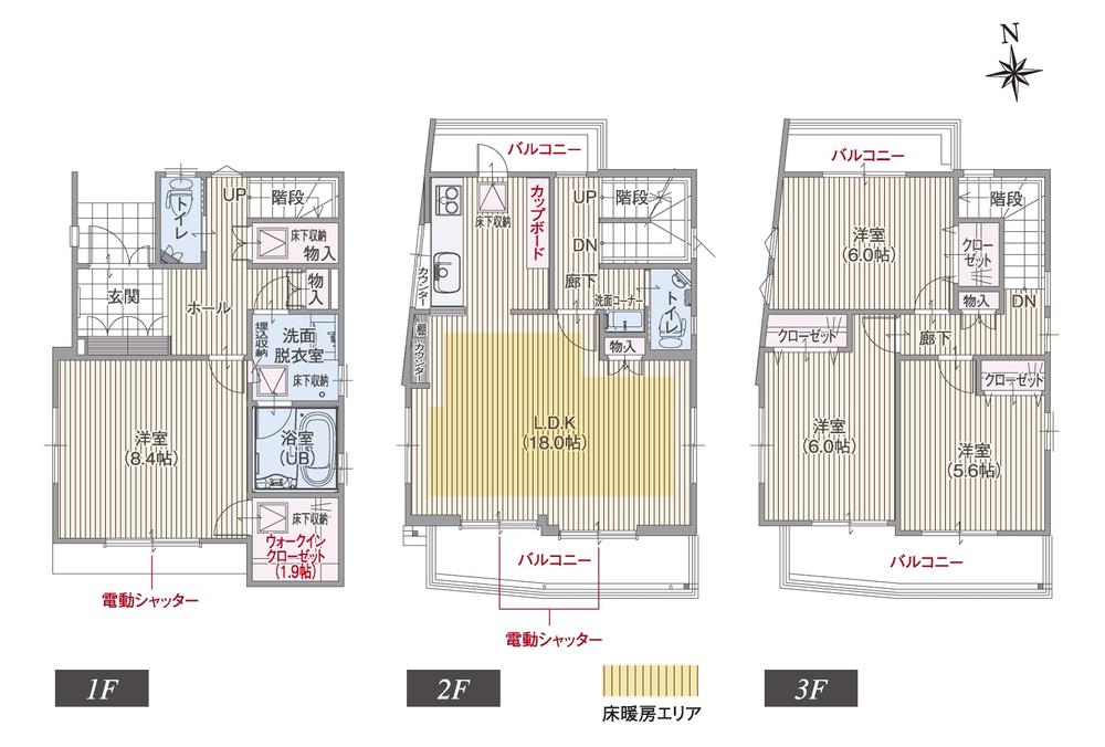 Floor plan. (T-1), Price 35,800,000 yen, 4LDK, Land area 96.56 sq m , Building area 116.85 sq m