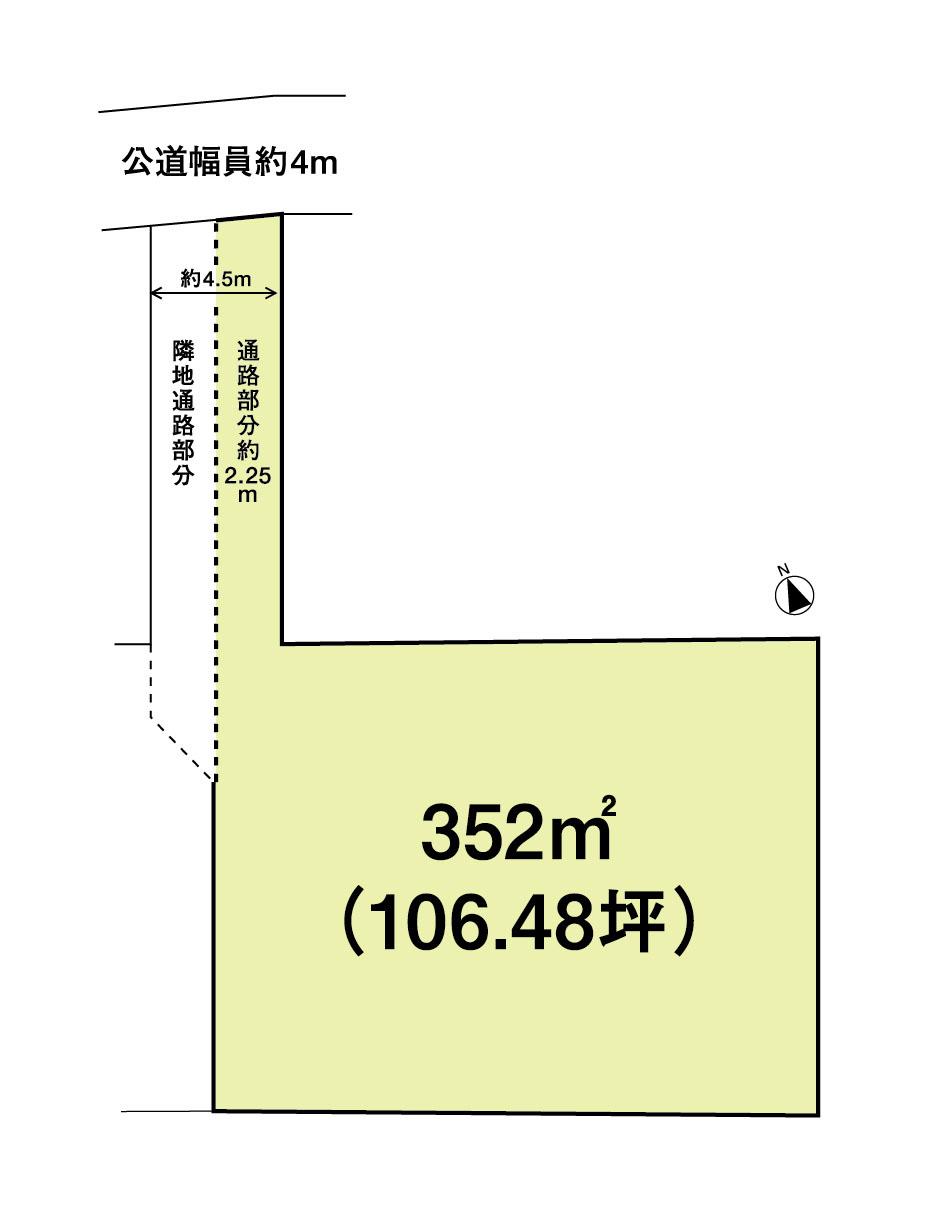 Compartment figure. Land price 38,500,000 yen, Land area 352 sq m