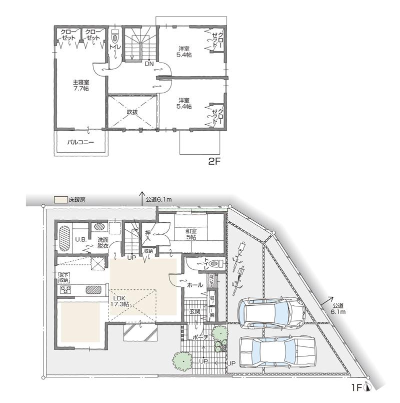 Floor plan. (A Building), Price 36,800,000 yen, 4LDK, Land area 131.28 sq m , Building area 98.55 sq m