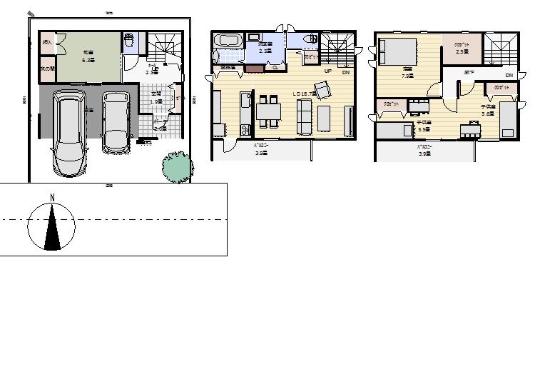 Floor plan. 37,800,000 yen, 4LDK, Land area 83.61 sq m , Building area 135.7 sq m