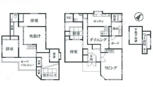 Floor plan. 41,800,000 yen, 5LDK + S (storeroom), Land area 268.94 sq m , Building area 206.19 sq m