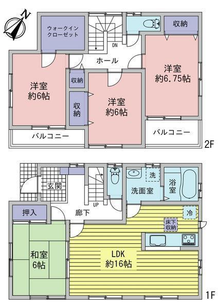 Floor plan. 27,800,000 yen, 4LDK, Land area 153.88 sq m , Building area 103.94 sq m