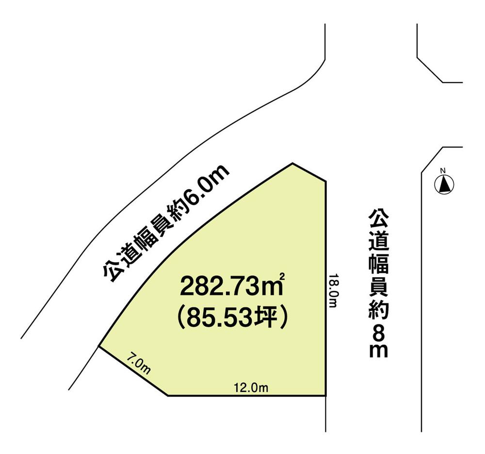 Compartment figure. Land price 16,980,000 yen, Land area 282.73 sq m