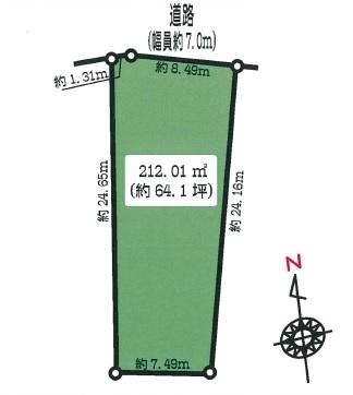 Compartment figure. Land price 33,600,000 yen, Land area 212.01 sq m