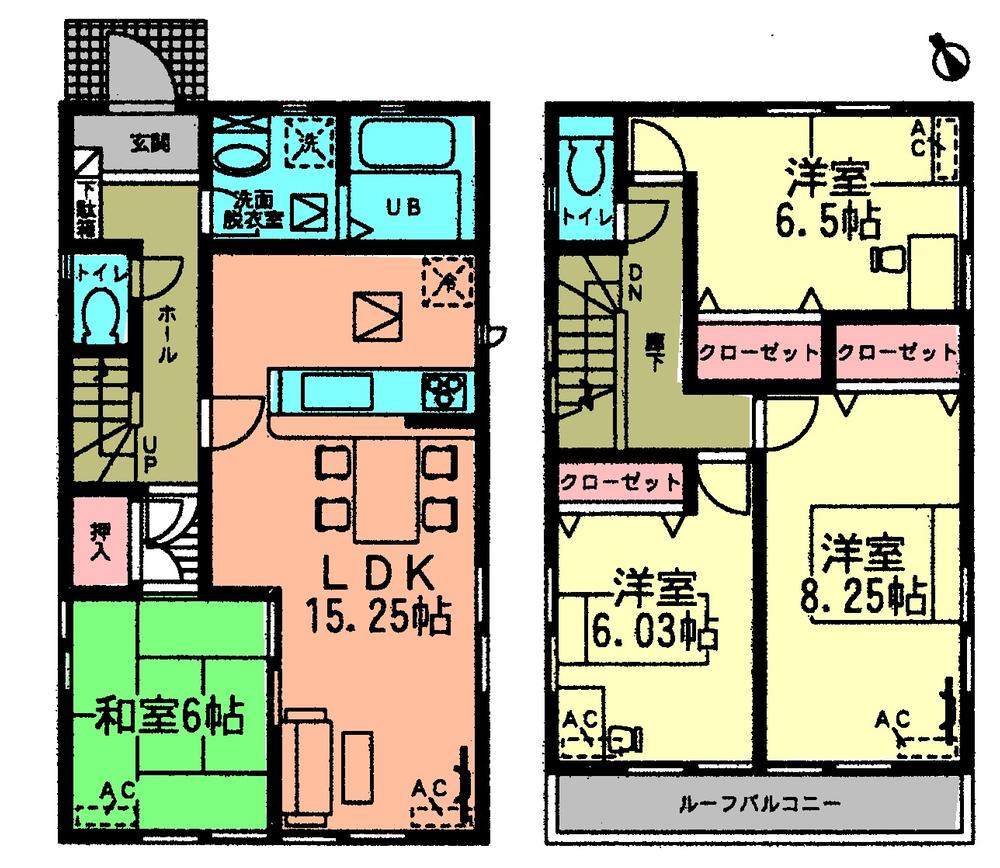 Floor plan. (3 Building), Price 26,800,000 yen, 4LDK, Land area 126.49 sq m , Building area 99.39 sq m
