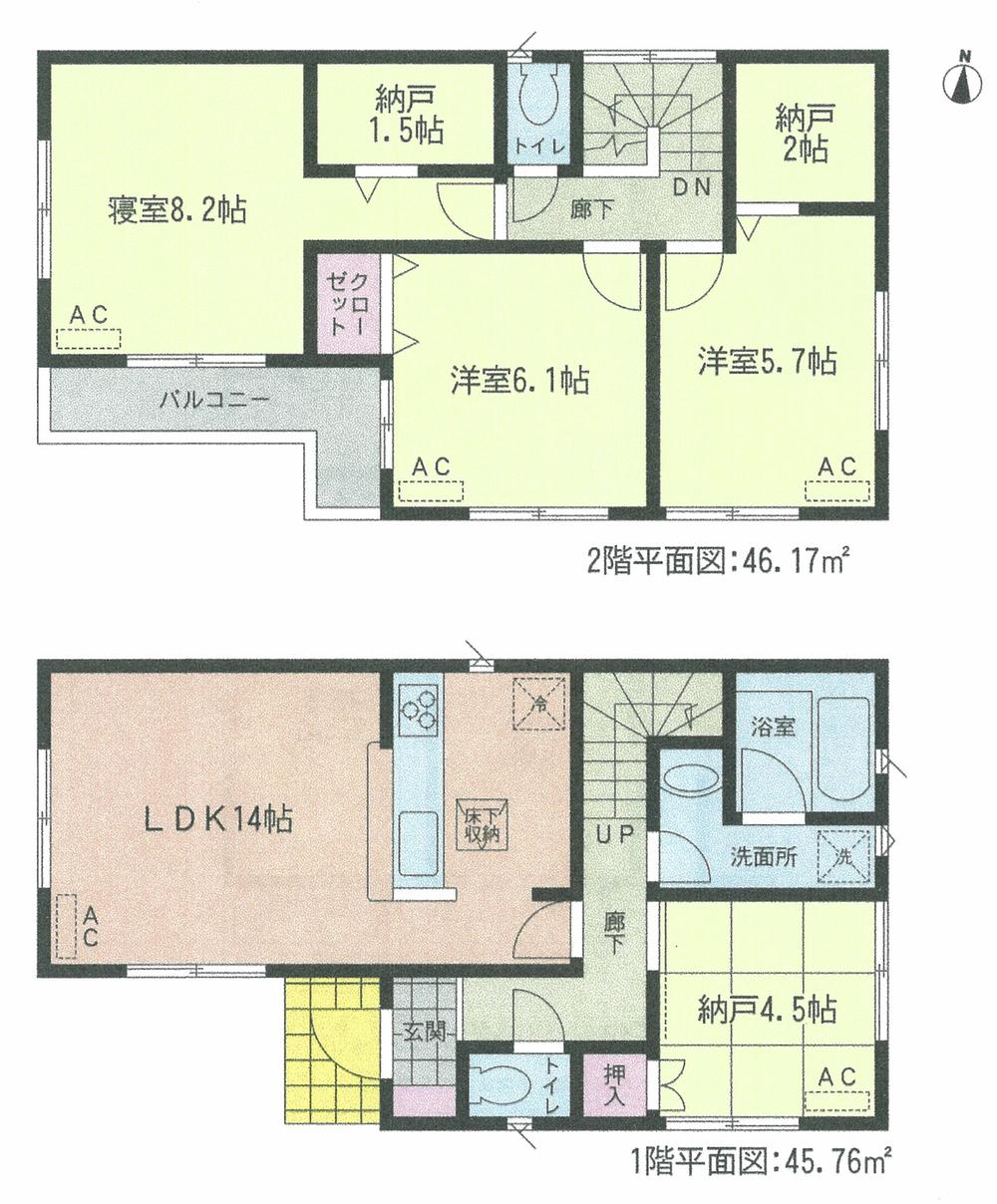 Floor plan. (3 Building), Price 28,900,000 yen, 4LDK+2S, Land area 129.15 sq m , Building area 91.93 sq m