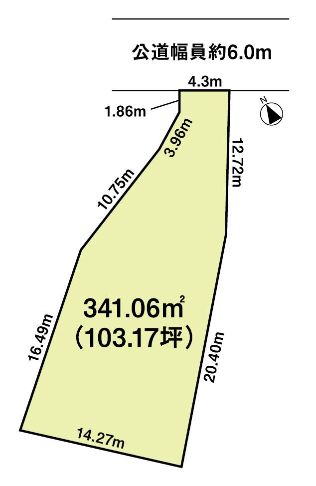 Compartment figure. Land price 27,800,000 yen, Land area 341.06 sq m