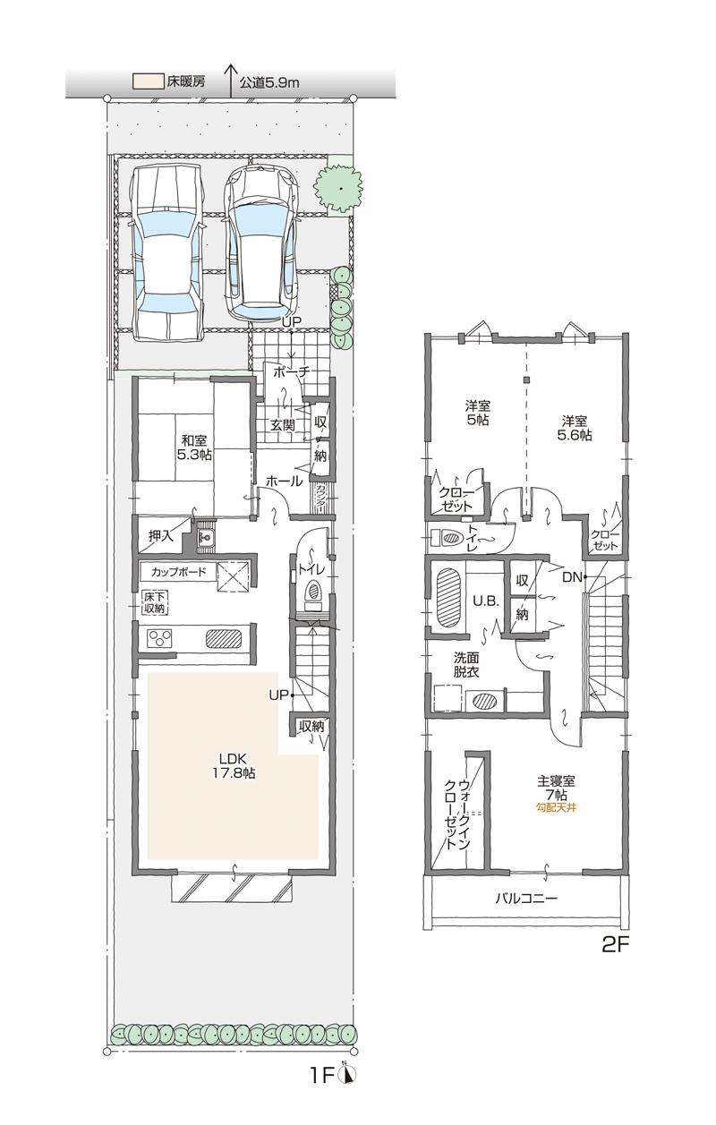 Floor plan. (C Building), Price 33,800,000 yen, 4LDK+S, Land area 124.73 sq m , Building area 106.83 sq m
