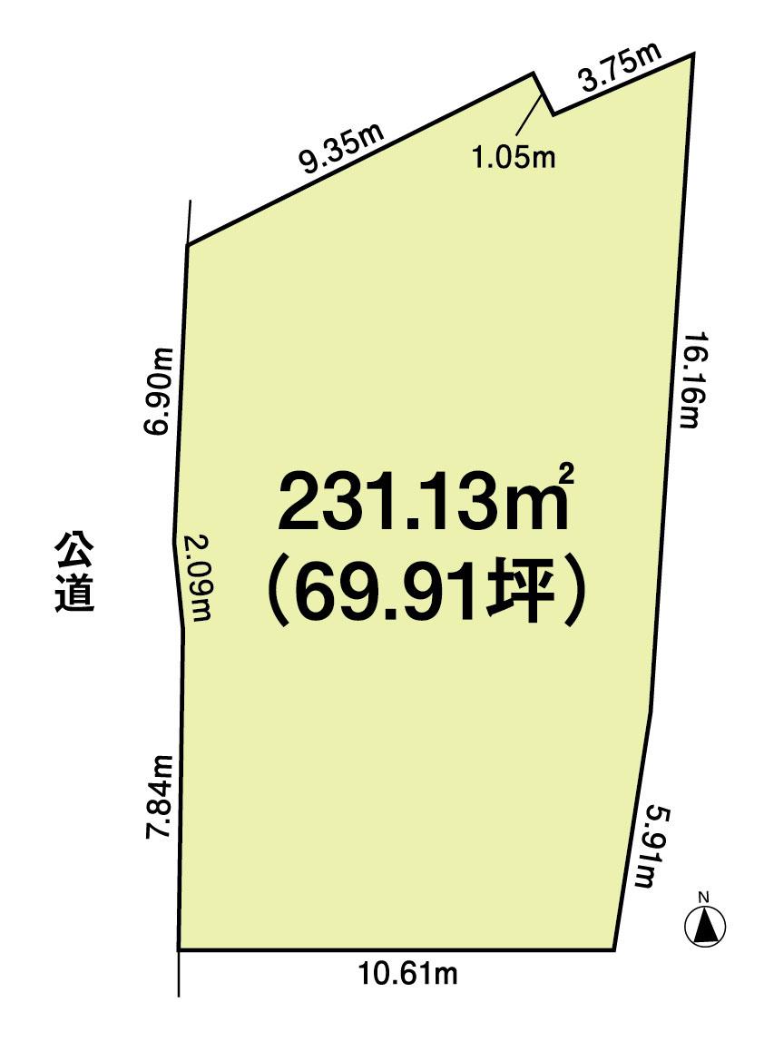 Compartment figure. Land price 13,950,000 yen, Land area 231.13 sq m