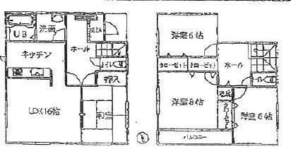 Floor plan. (1 Building), Price 29,800,000 yen, 4LDK, Land area 141.83 sq m , Building area 106 sq m