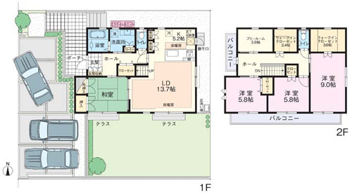 Floor plan. Night view