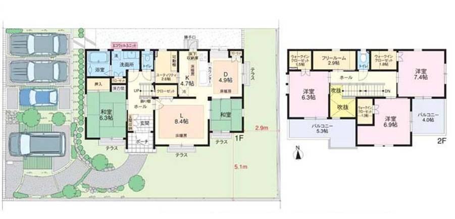 Floor plan. Night view