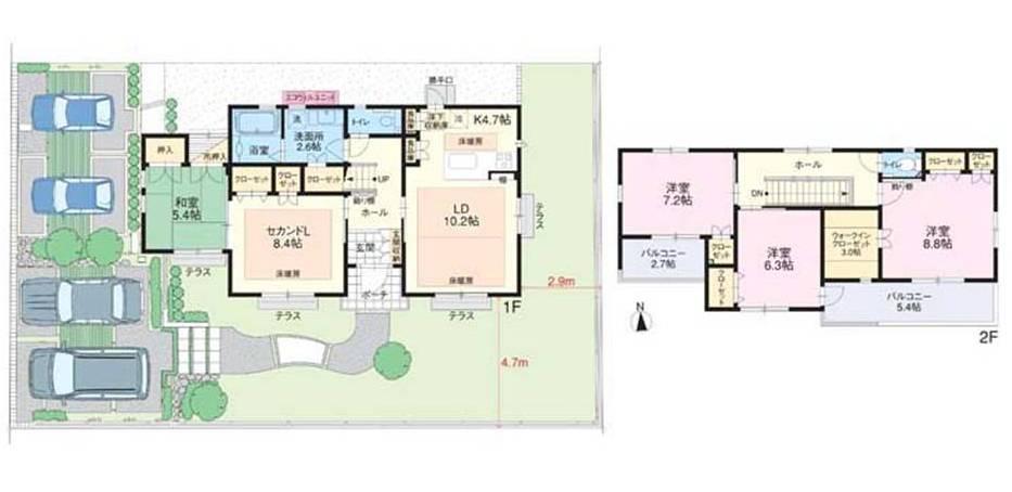 Floor plan. Night view