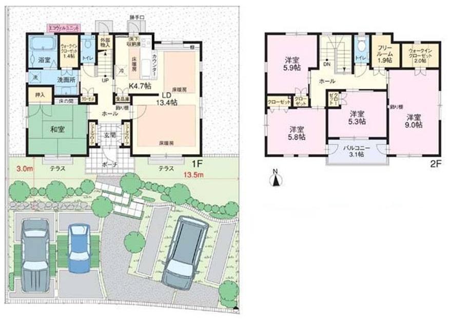 Floor plan. Night view