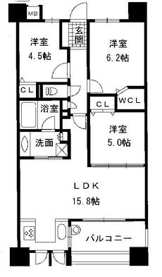 Floor plan. 3LDK, Price 17.7 million yen, Occupied area 69.28 sq m , Balcony area 7.8 sq m