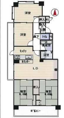 Floor plan. 4LDK, Price 11 million yen, Occupied area 81.78 sq m , Balcony area 17.58 sq m