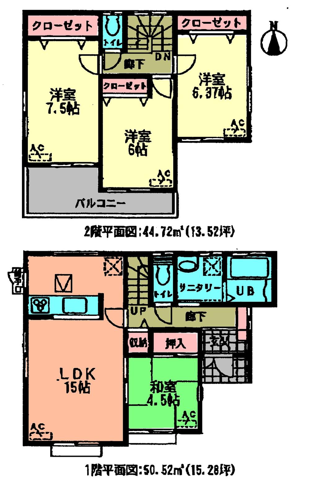 Floor plan. (1 Building), Price 28.8 million yen, 4LDK, Land area 133.2 sq m , Building area 95.24 sq m