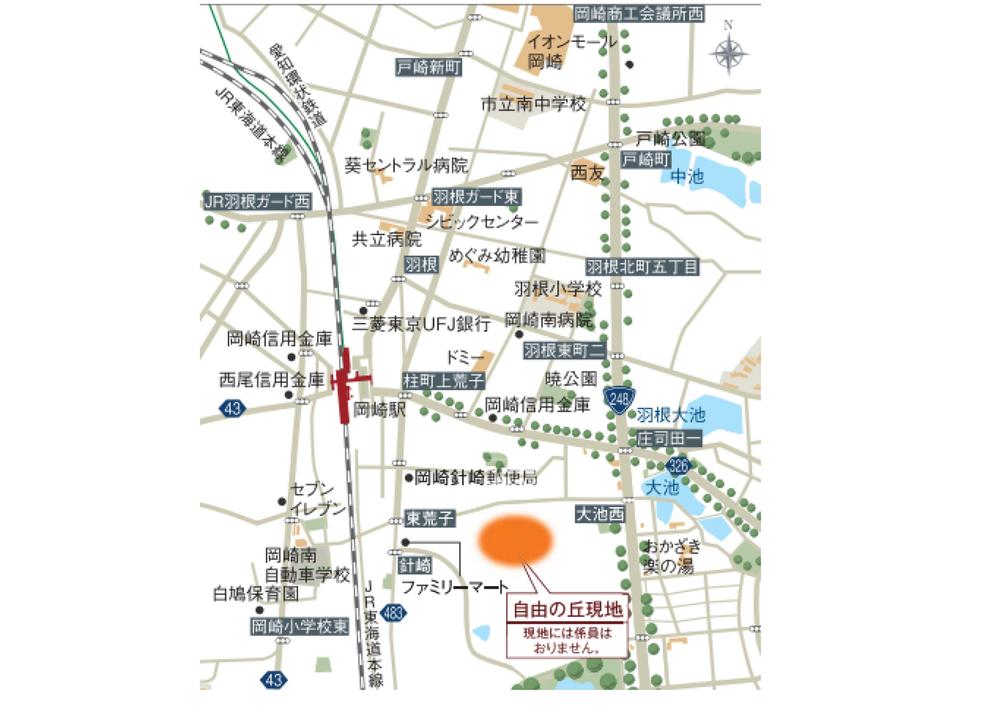 Local guide map. Quiet residential area