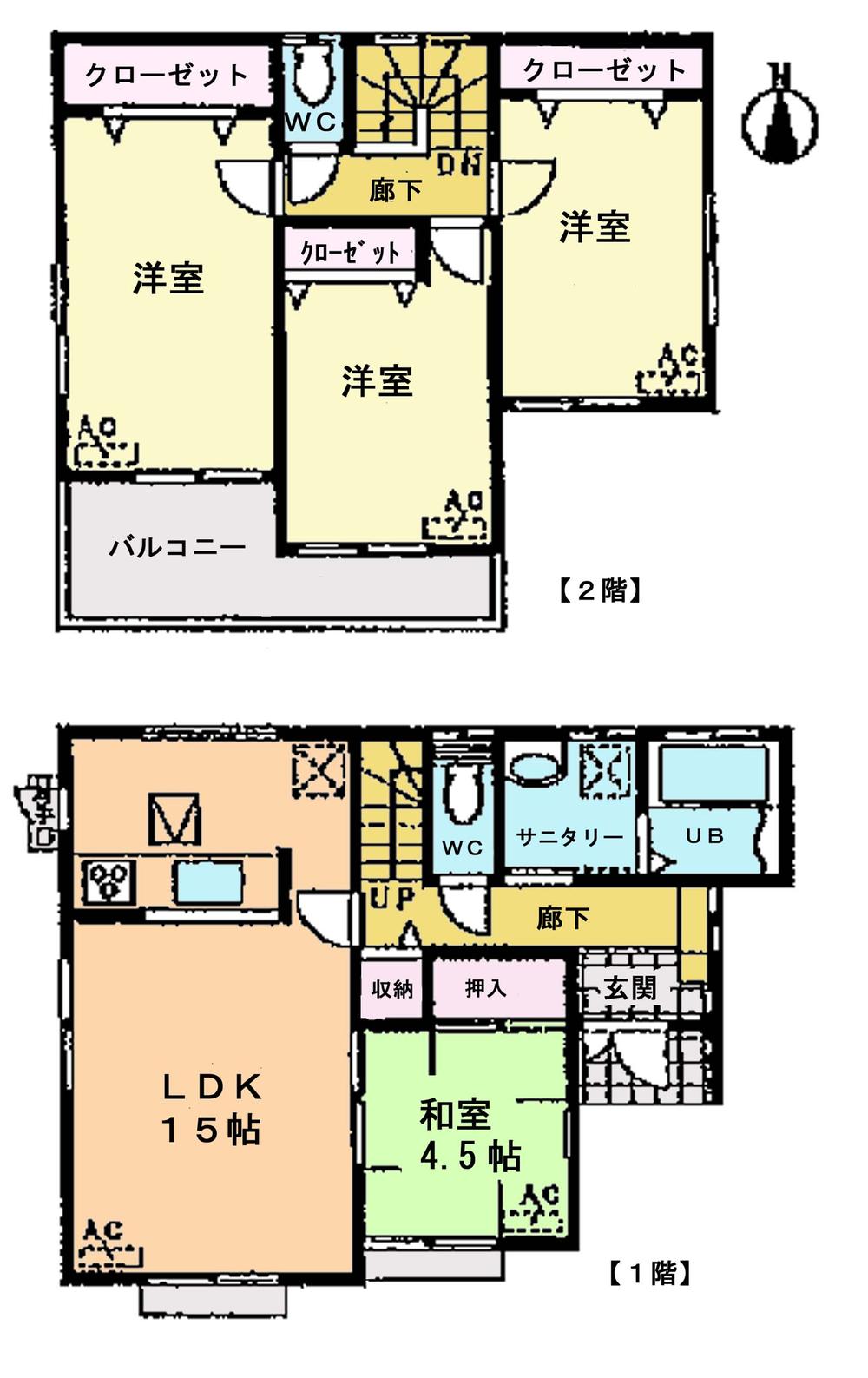 Floor plan. (1 Building), Price 28.8 million yen, 4LDK, Land area 133.2 sq m , Building area 95.24 sq m