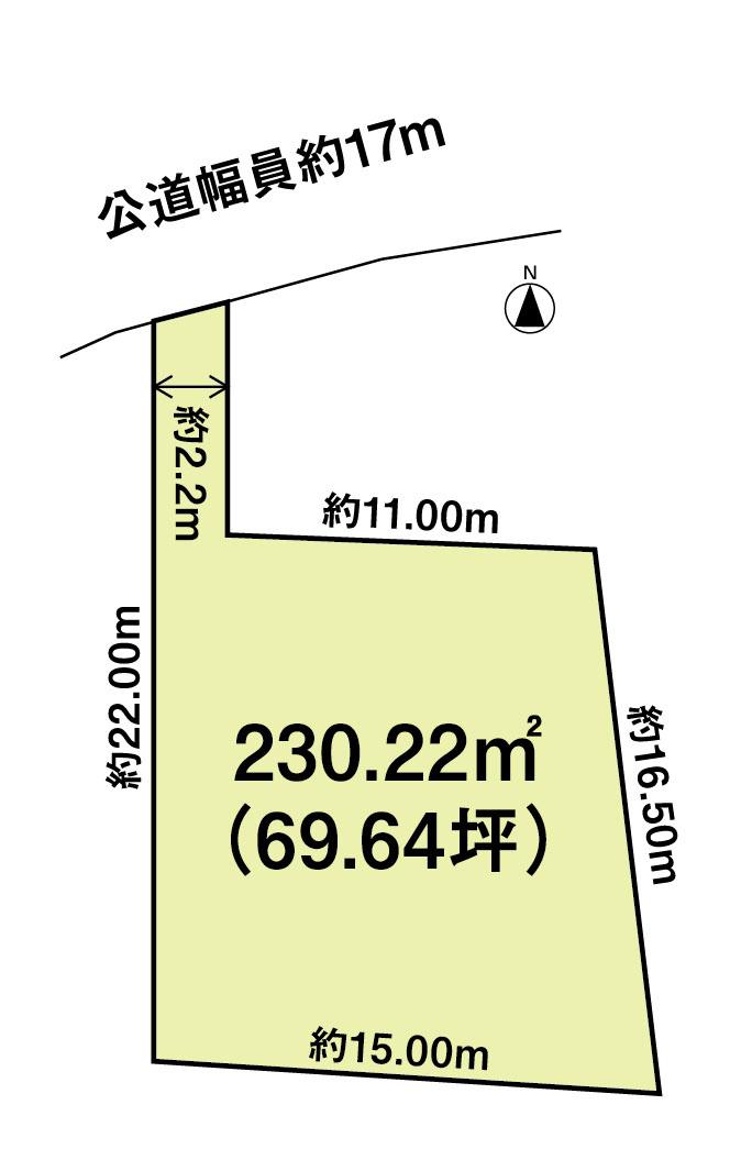 Compartment figure. Land price 24,900,000 yen, Land area 230.22 sq m