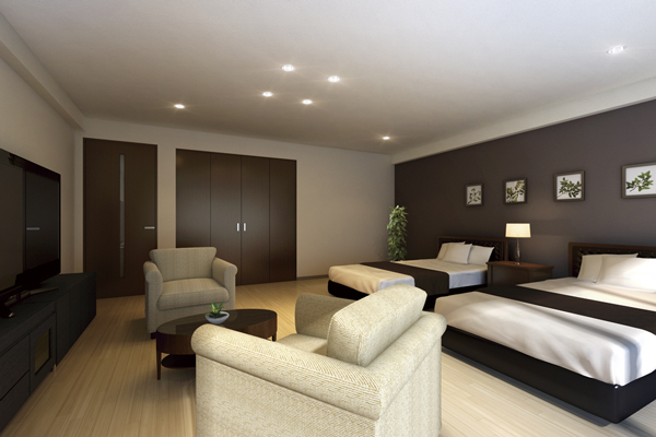 Shared facilities.  [Guest Room <2F>] So get relax without hesitation to invite family and loved ones to live apart, Feature guest rooms and spacious space (Rendering)