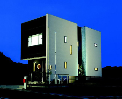 Building plan example (exterior photos). Stylish appearance and modern entrance. Sophisticated two of expression is impressive, "Face-35". Building plan example, Building price 15,230,000 yen, Building area 109.55 sq m