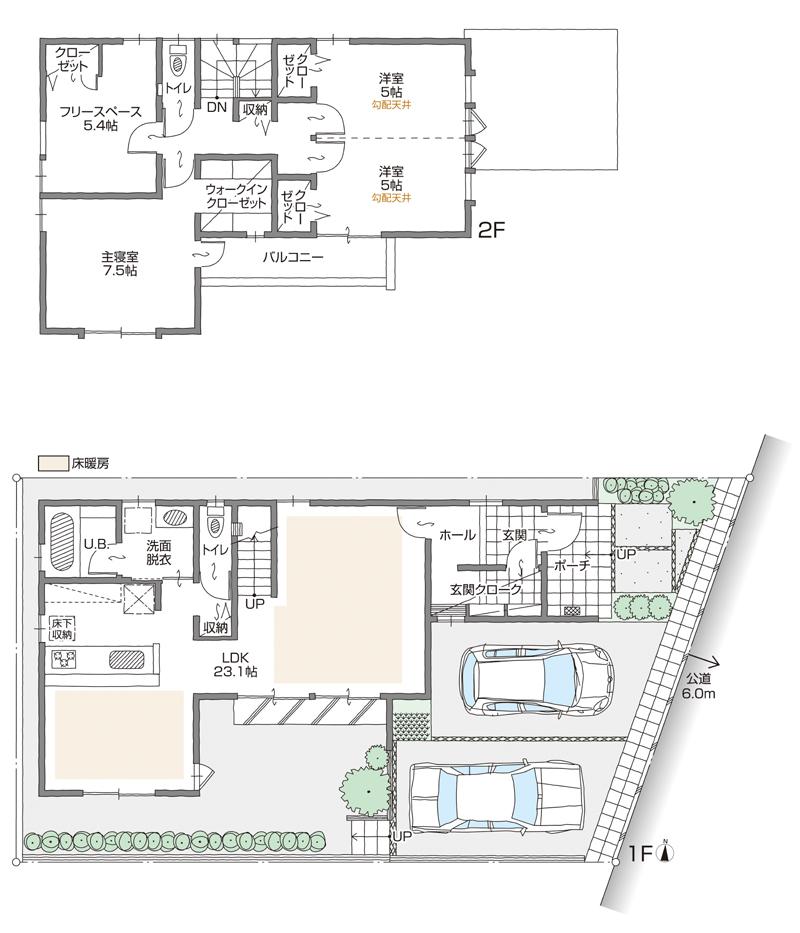 Floor plan. (C Building), Price 41,600,000 yen, 3LDK+3S, Land area 142.35 sq m , Building area 110.97 sq m