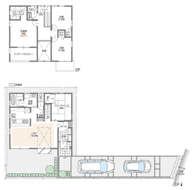 Floor plan. (D Building), Price 35,800,000 yen, 3LDK+2S, Land area 154.16 sq m , Building area 107.66 sq m