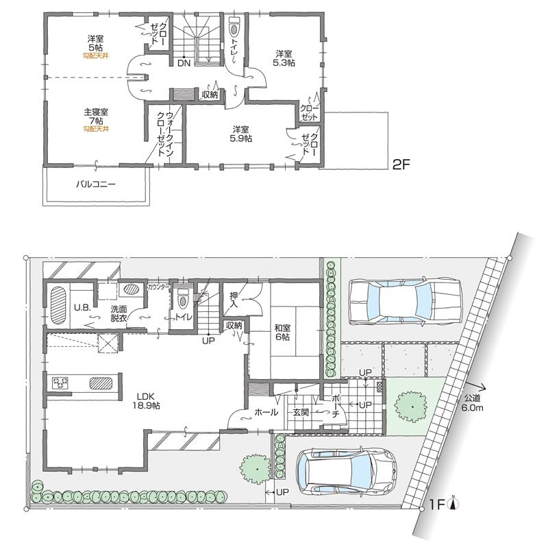 Floor plan. (E Building), Price 42,600,000 yen, 5LDK+S, Land area 144.14 sq m , Building area 115.94 sq m