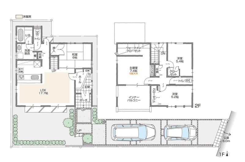 Floor plan. (F Building), Price 38,600,000 yen, 4LDK+S, Land area 162.35 sq m , Building area 107.01 sq m