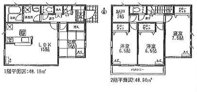 Floor plan. 24,900,000 yen, 4LDK + S (storeroom), Land area 127.45 sq m , Building area 96.79 sq m