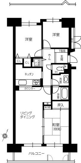 Floor plan. 3LDK, Price 8.8 million yen, Occupied area 70.03 sq m , Balcony area 6.6 sq m