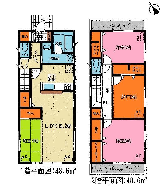 Floor plan. (Okazaki, Fukuoka-cho 4 Building), Price 24,900,000 yen, 3LDK+S, Land area 161.65 sq m , Building area 105.3 sq m