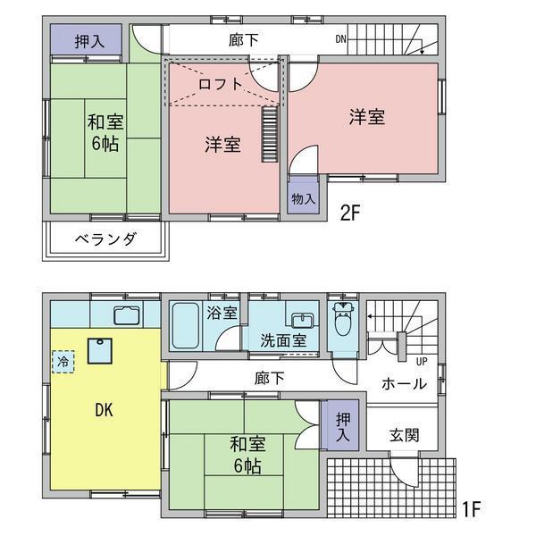 Floor plan. 8.9 million yen, 4LDK, Land area 112.67 sq m , Building area 79.49 sq m