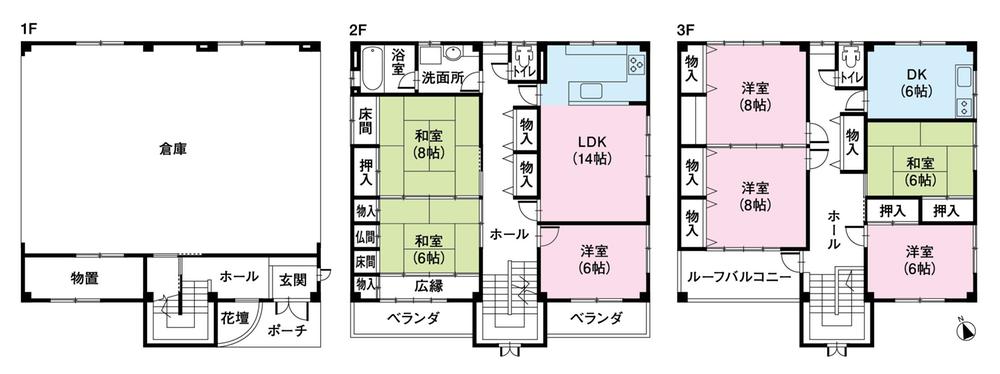 Floor plan. 35,800,000 yen, 7LDK, Land area 165.75 sq m , Building area 278.49 sq m