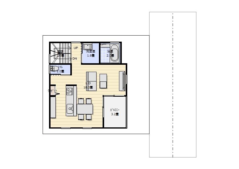 Building plan example (floor plan). 2-floor plan view