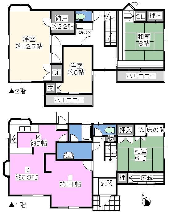 Floor plan. 28.5 million yen, 4LDK + S (storeroom), Land area 202.83 sq m , Building area 156.4 sq m