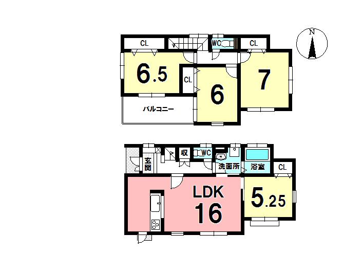 Floor plan. 29,800,000 yen, 4LDK, Land area 191.5 sq m , Building area 96.07 sq m