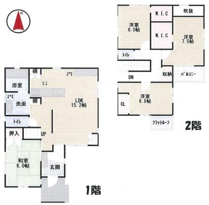 Floor plan. 30,800,000 yen, 4LDK, Land area 145.63 sq m , Building area 108.47 sq m