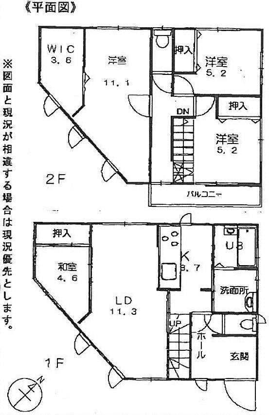 Floor plan. 18.9 million yen, 4LDK, Land area 94.38 sq m , Building area 106.78 sq m